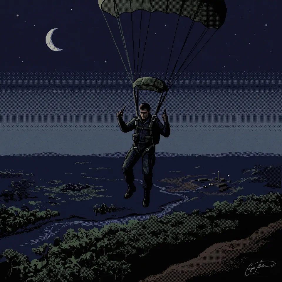Painted cover art for Airborne Ranger.