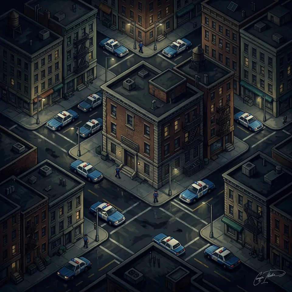 Painted cover art for Hill Street Blues.