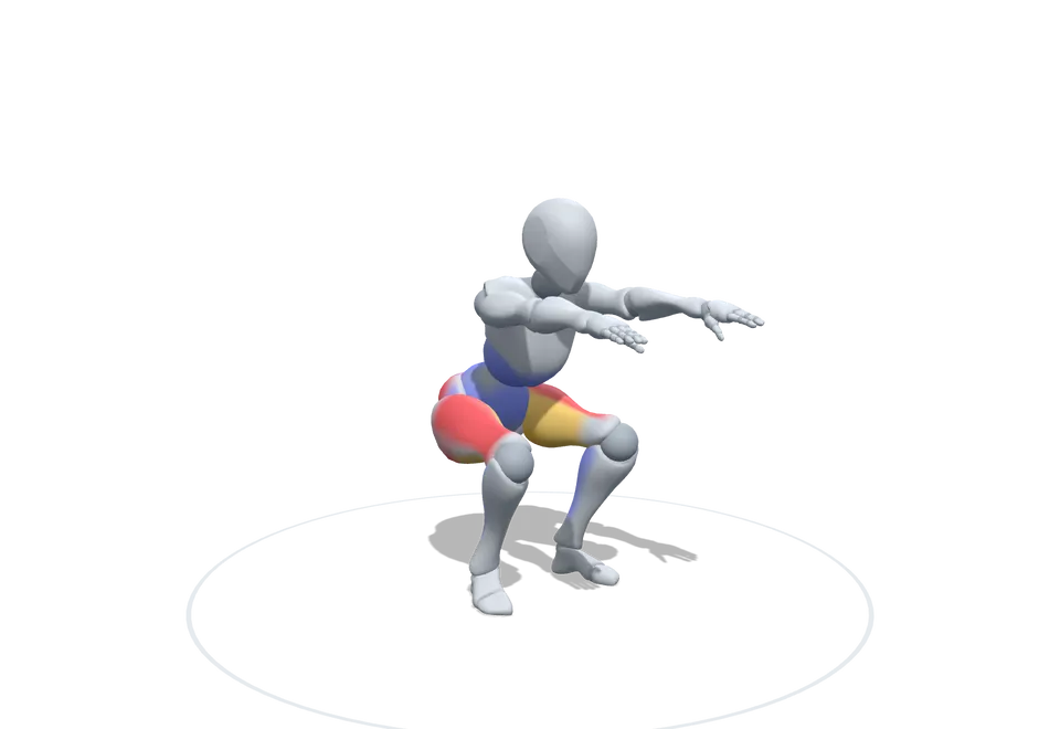 Bodyweight squat: the figure doing the move