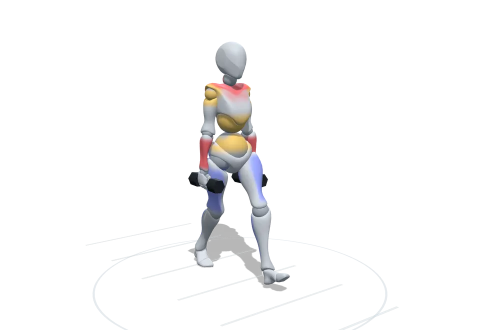 Walking with weights: the figure doing the move