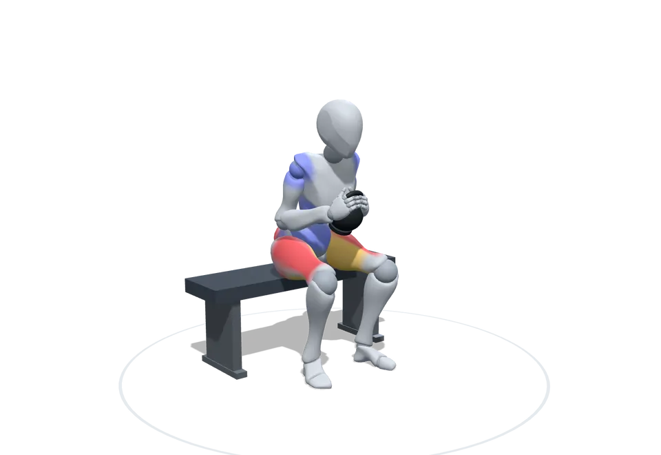 Weighted stand up, sit down: the figure doing the move