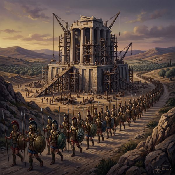 Painted cover art for Age of Empires.