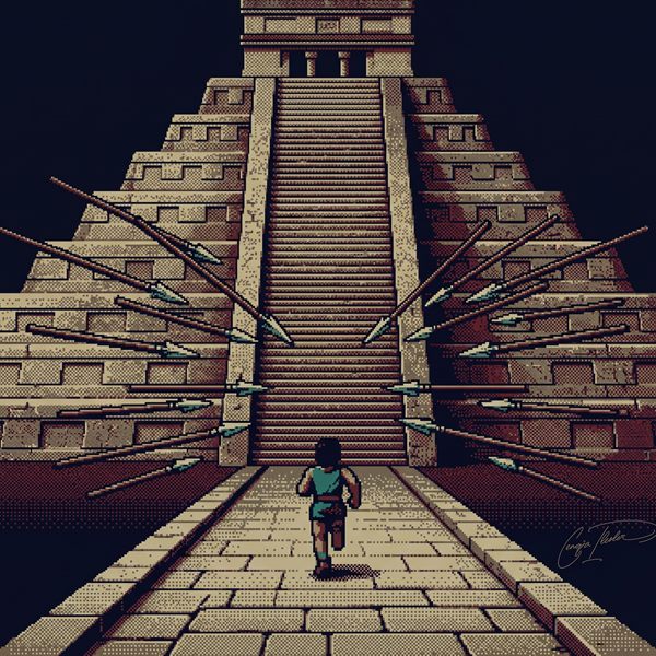 Painted cover art for Aztec Challenge.