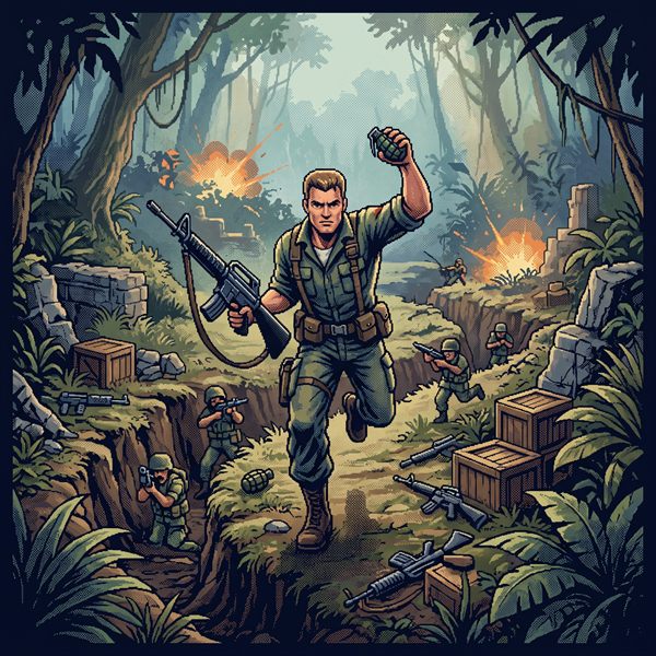 Painted cover art for Commando.
