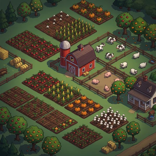 Painted cover art for FarmVille.