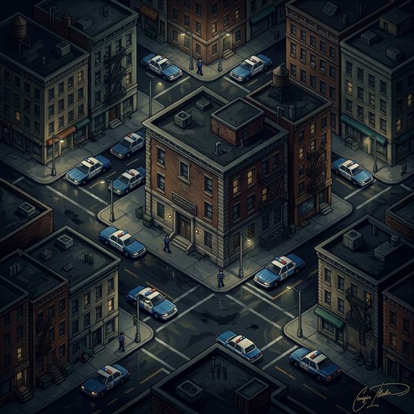 Painted cover art for Hill Street Blues.
