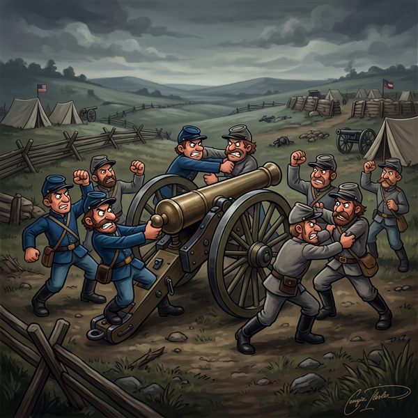 Painted cover art for North & South.