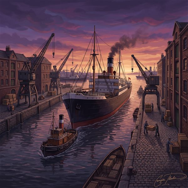 Painted cover art for Ports of Call.