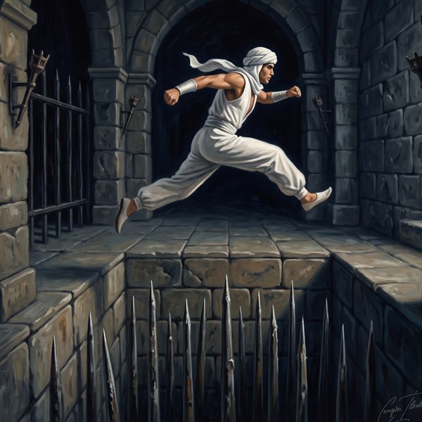 Painted cover art for Prince of Persia.
