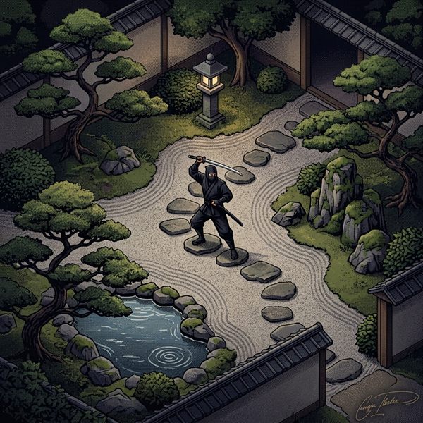 Painted cover art for The Last Ninja.