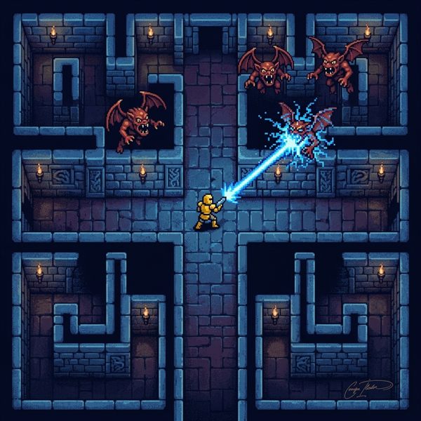 Painted cover art for Wizard of Wor.