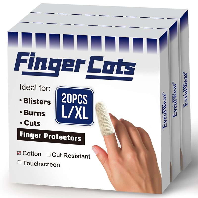 EvridWear Breathable Cotton Finger Protector Sleeves