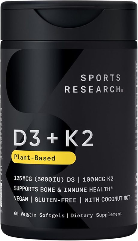 Sports Research Vegan Vitamin D3 + K2 w/ Coconut Oil